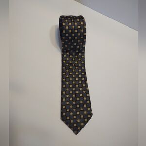 Sean John Silk Black and Gold Patterned Tie